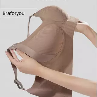 Bra Foryou ชุดชั้นในไร้โครงเนื้อผ้าไนล่อน สายใหญ่ (106) ตะขอหลังใหญ๋ สำหรับผู้หญิง Women