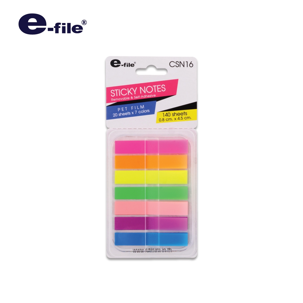 e-file (อี-ไฟล์) ฟิล์มอินเด็กซ์ 7 สี Sticky Note รหัส CSN16