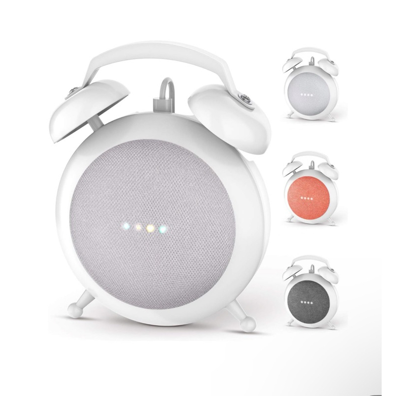 Google Nest mini Google Home Case ทรง Retro Alarm ⏰  (สีขาว)