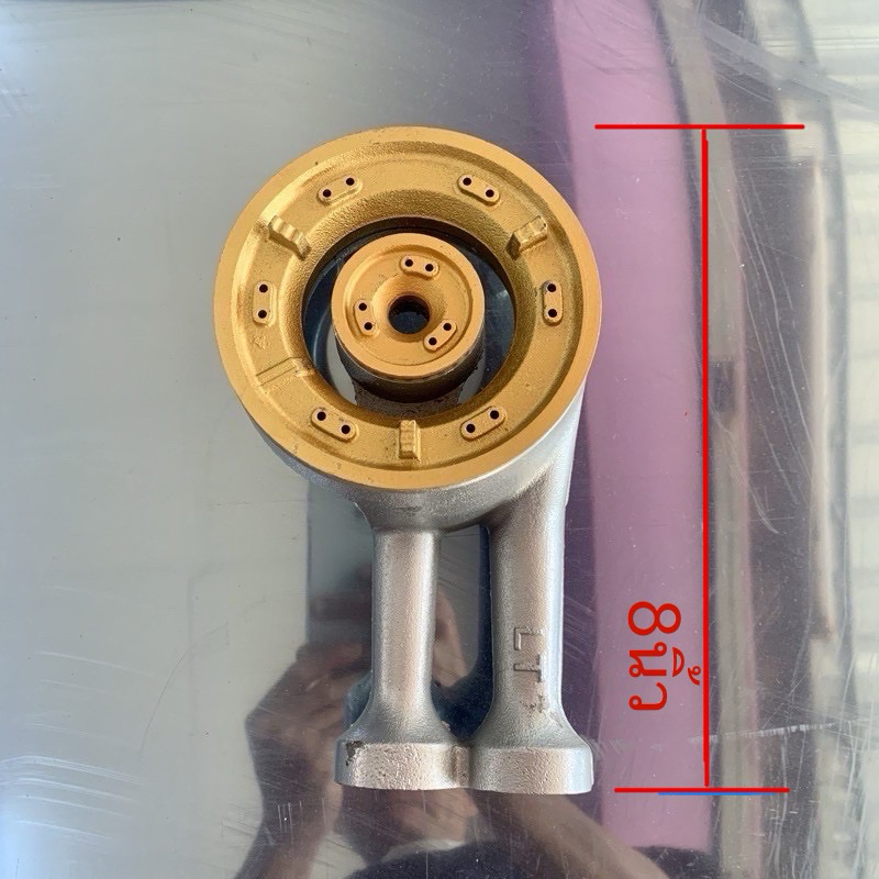 อะไหล่หัวเตาแก๊ส หัวเหล็กหล่อ หัวเฟือง 110mm ท่อยาว 8 นิ้ว