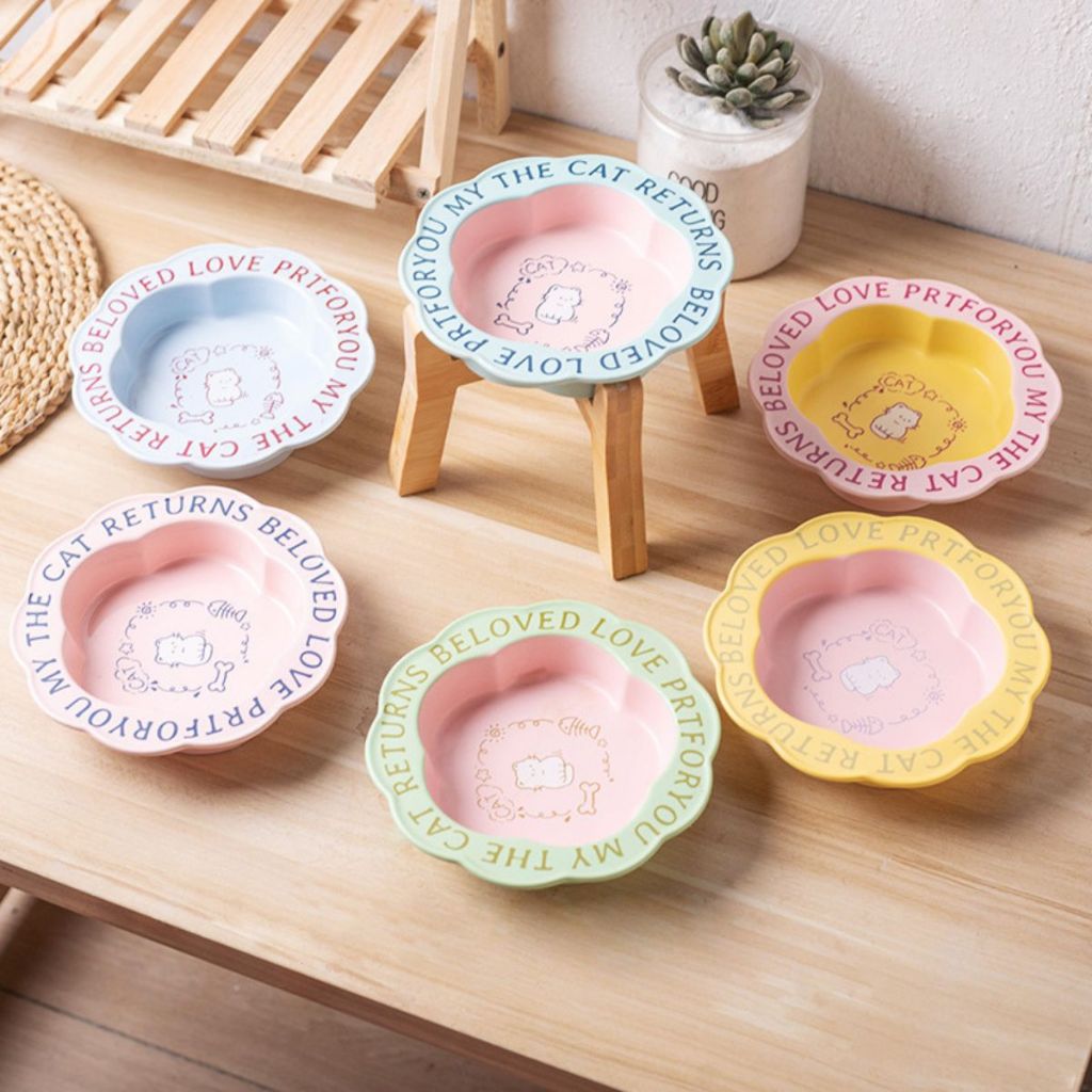 ชามอาหารแมว  Belove เซรามิค เซรามิก หมา สุนัข ฐานขายแยก 14.6cm จานอาหารแมว Bowl