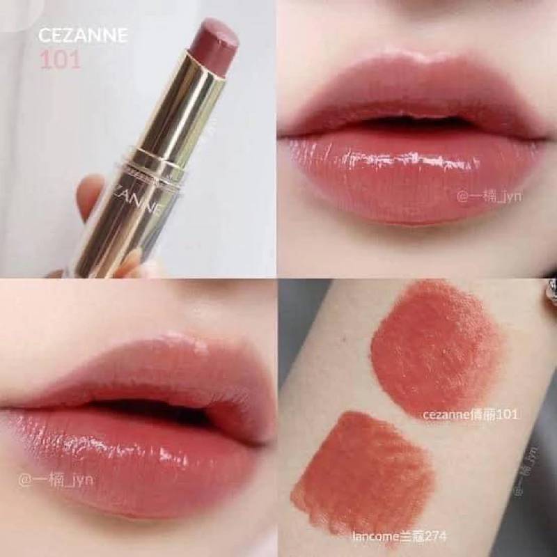 ⭐️ของแท้จากญี่ปุ่น⭐️ ลิปเนื้อชายน์ Cezanne Lasting Moisturizing Lipstick เบอร์#101
