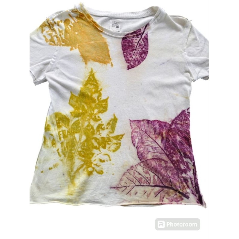 เสื้อยืดพิมพ์ลาย ธรรมชาติ eco print (พรีออเดอร์)