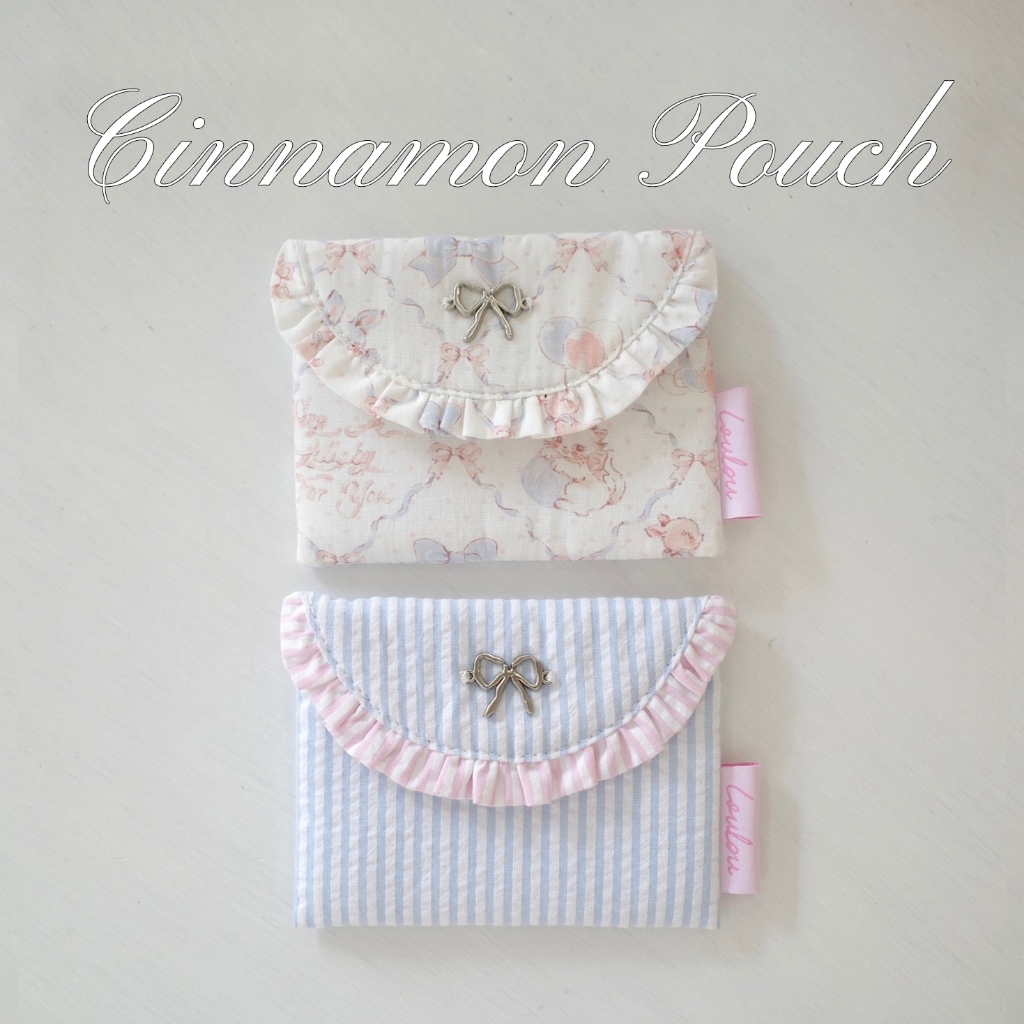 loulou cottage - Cinnamon pouch กระเป๋าสตางค์ใบสั้น กระเป๋าตังค์ กระเป๋าใส่เหรียญ กระเป๋าใส่การ์ด