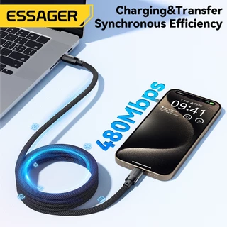 Essager สายข้อมูลแม่เหล็ก Type-C เป็น Type-C 60W/100W ชาร์จเร็ว