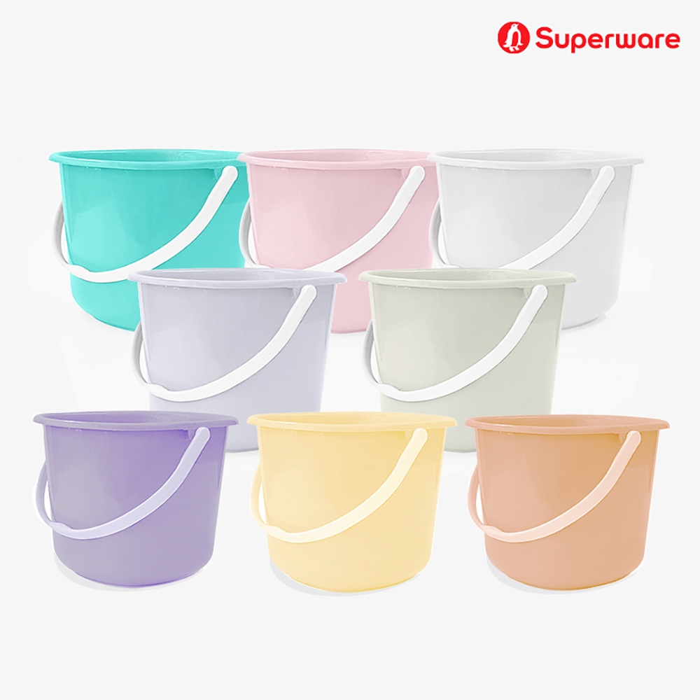 Srithai Superware ถังใส่น้ำพลาสติก ถังน้ำพลาสติกมีหูหิ้ว ทรงเหลี่ยม ปริมาตร 13 ลิตร (3.5 แกลลอน) รุ่น M-81