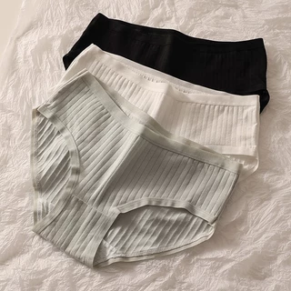 A02 กางเกงในสีพื้น ขอบยางบาง ยางยืดหยุ่น สินค้าพร้อมส่ง