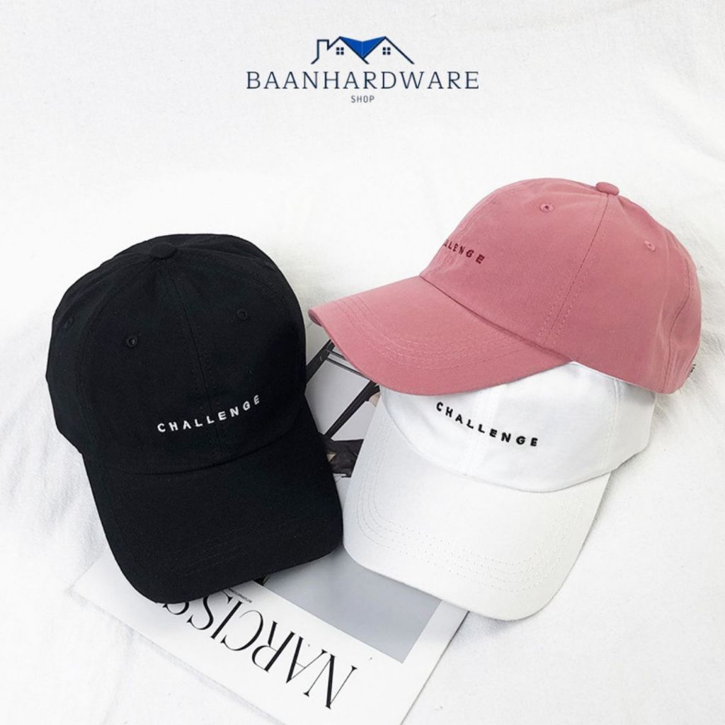 BAANHARDWARE หมวกแก๊ป หมวกเบสบอล โลโก้ปักตัวอักษร Challenge (มี 6 สี)  H-031