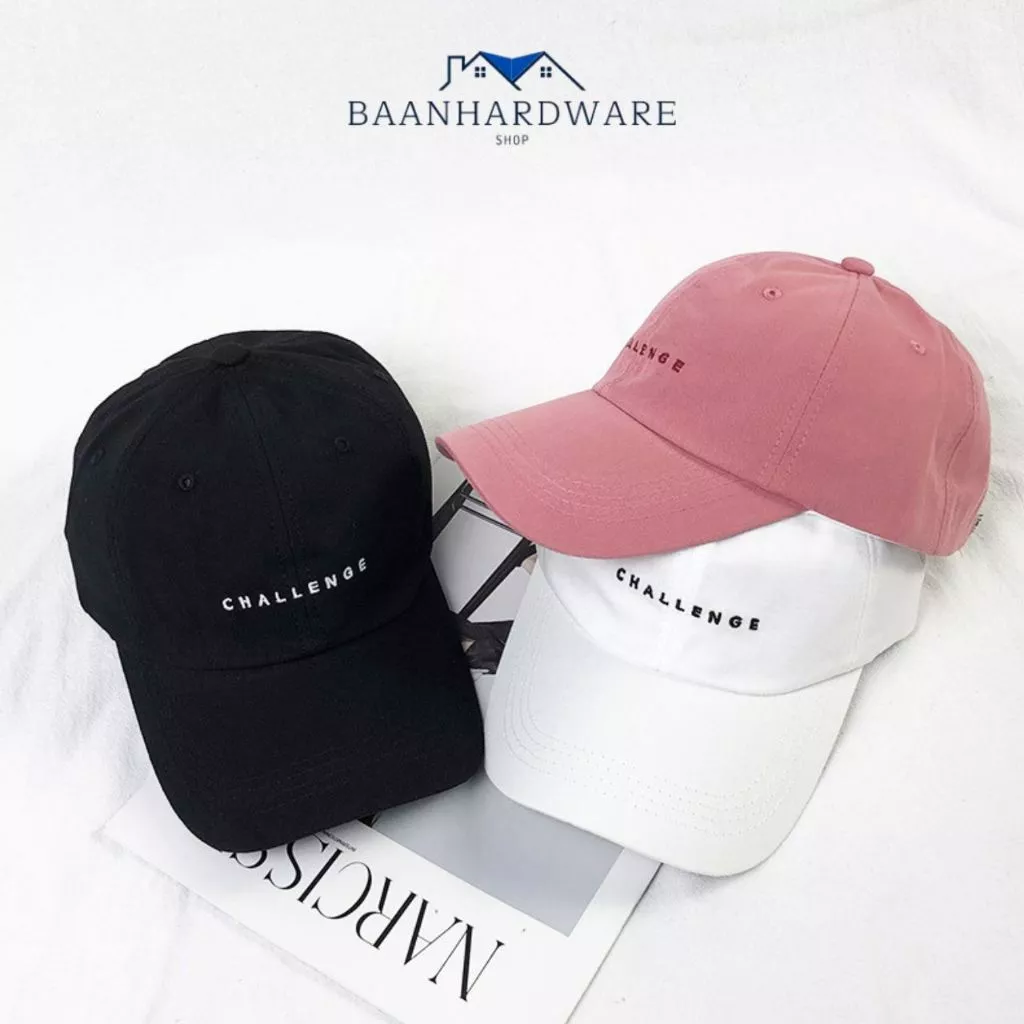 BAANHARDWARE หมวกแก๊ป หมวกเบสบอล โลโก้ปักตัวอักษร Challenge (มี 6 สี) H-031