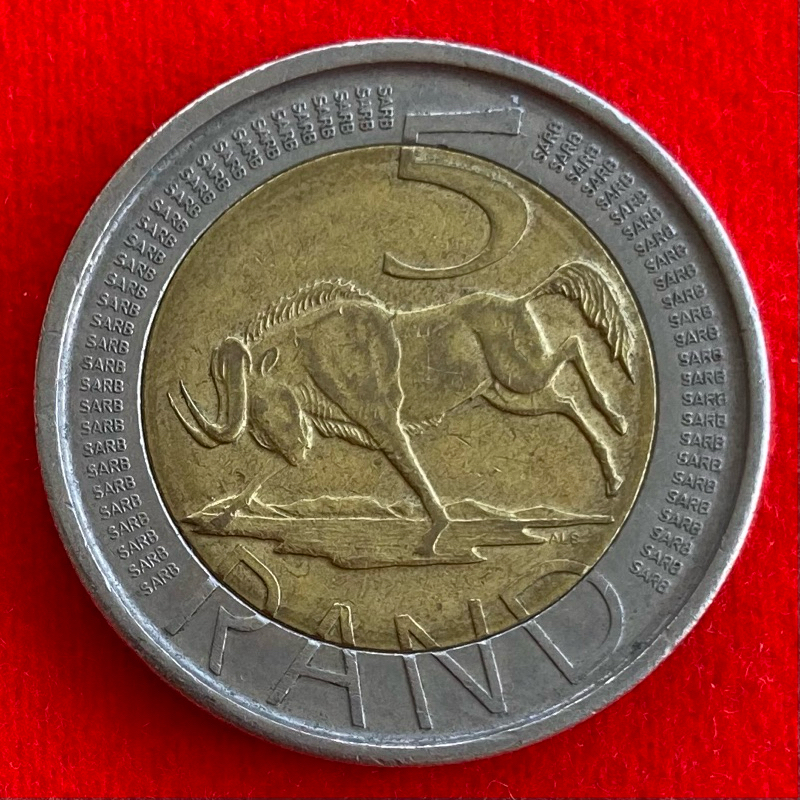 🇿🇦 เหรียญแอฟริกาใต้ South Africa 5 rand ปี 2004 เหรียญต่างประเทศ