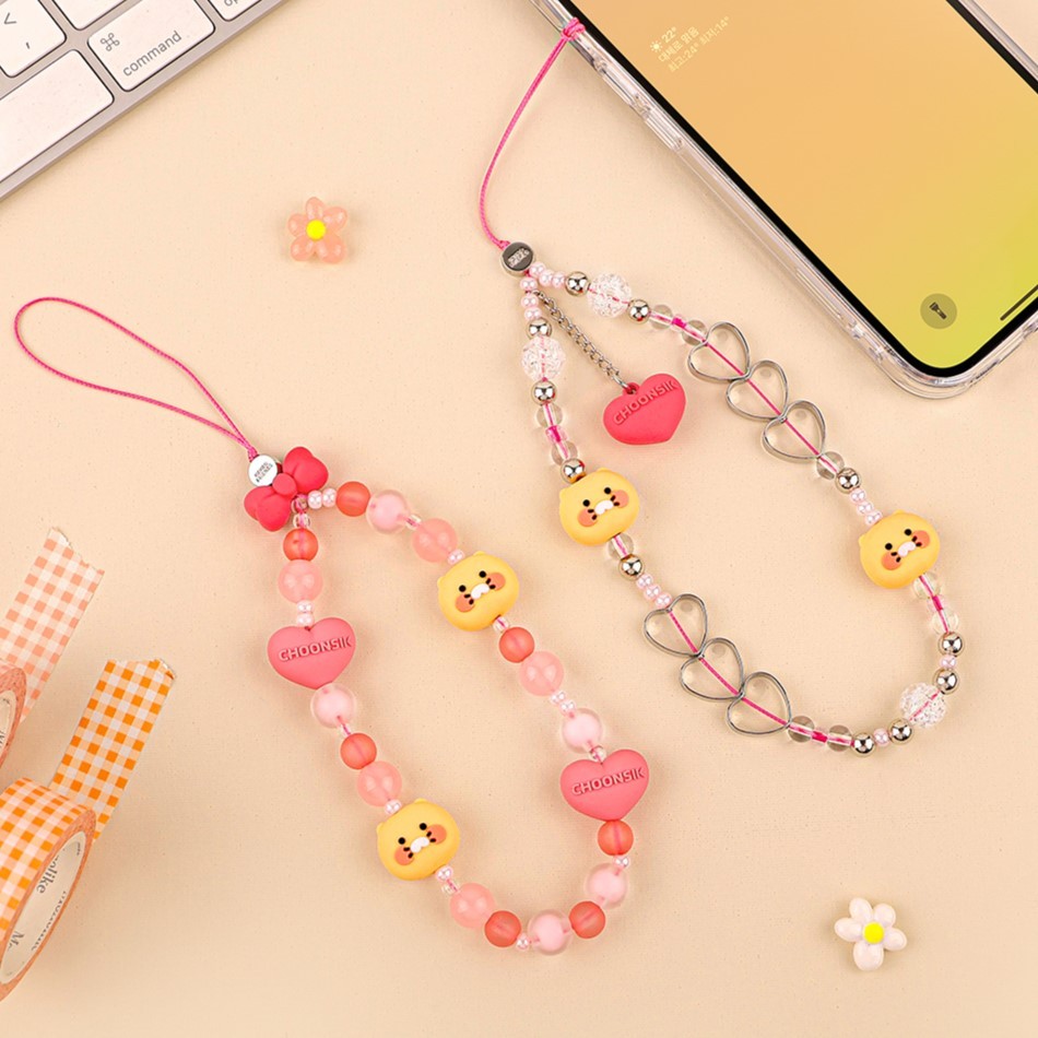 พร้อมส่ง ♡ KAKAO FRIENDS Beads Strap Choonsik สายของมือถือชุนซิก