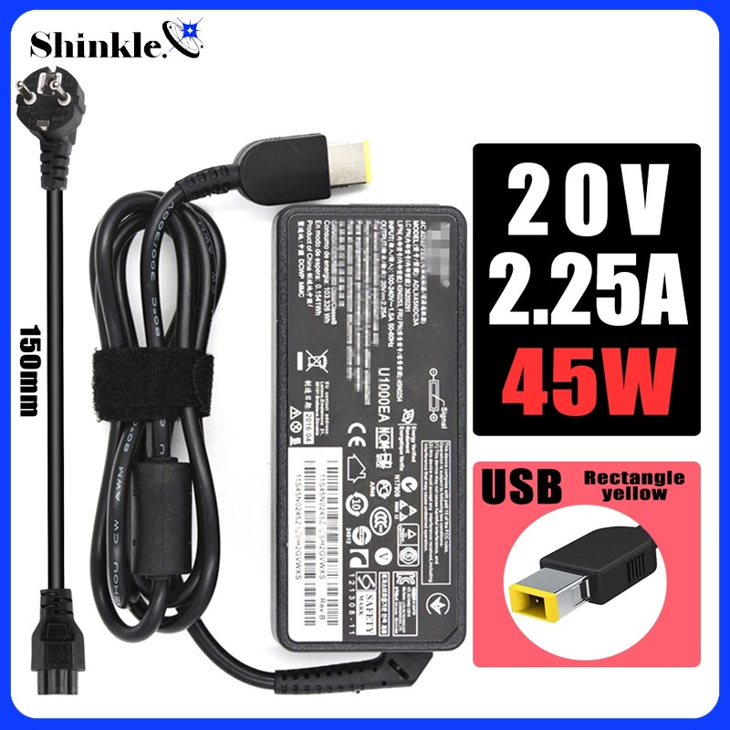 Lenovo ไฟ 45W 20v 2.25a หัว USB สายชาร์จ อะแดปเตอร์ ชาร์จไฟ คอมพิวเตอร์ โน๊ตบุ๊ค เลโนโว่ Notebook Adapter Charger