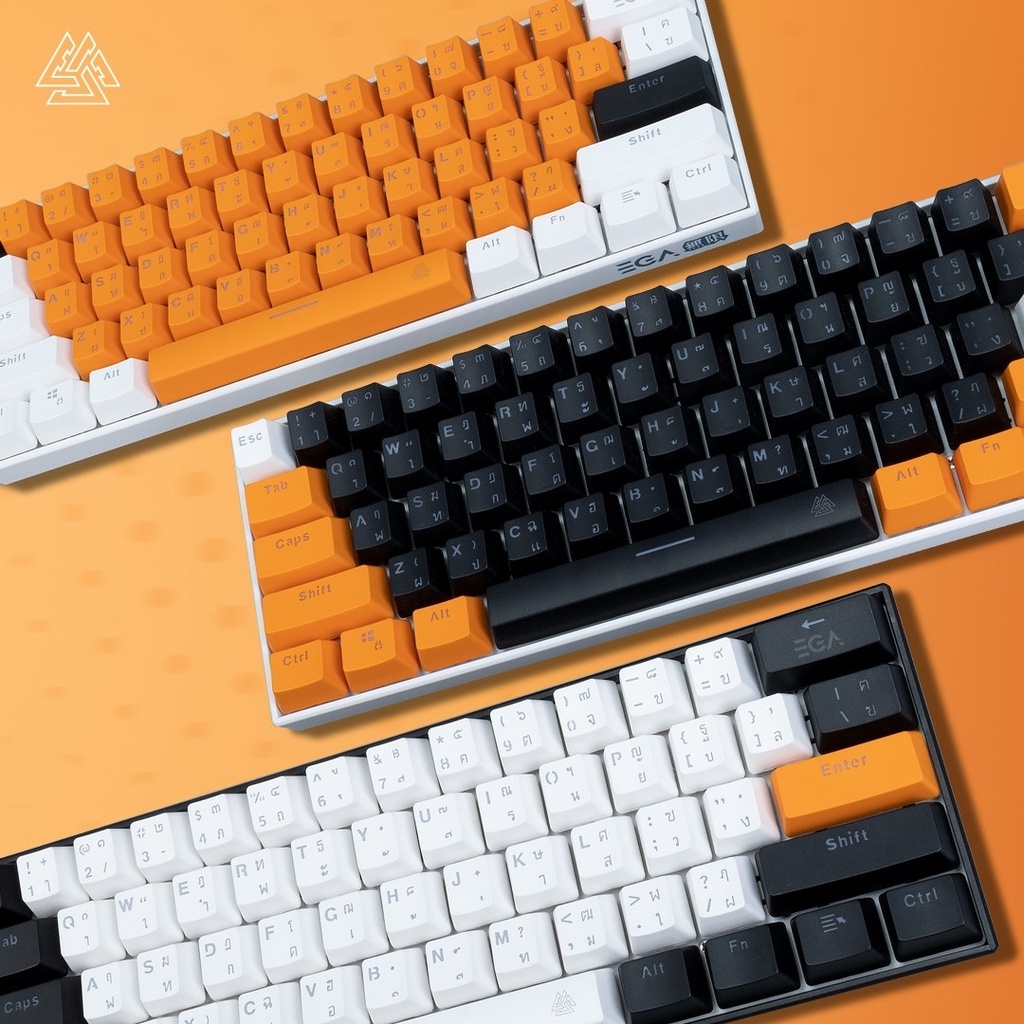 EGA TYPE MGKC4 ปุ่มกด Keycaps คีย์แคป TH/EN วัสดุพลาสติก PBT คีย์แคป 106 ปุ่ม ไฟทะลุทุกตัว ใส่กับคีย์บอร์ดแมคคานิคอลได้