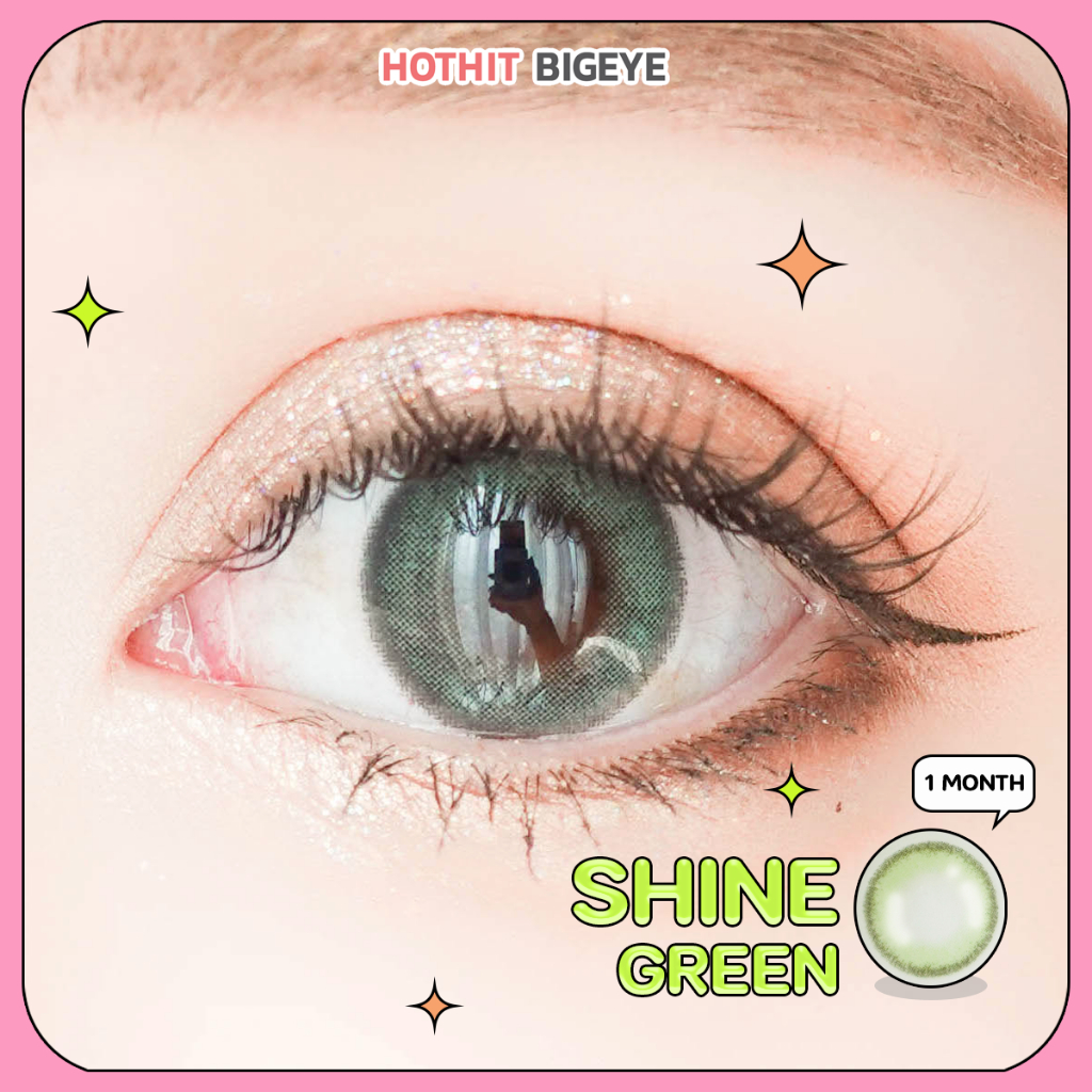 Candylens คอนแทคเลนส์ รุ่น Mini Shine สีเขียว พร้อมส่งแบบปกติ และค่าสายตาสั้น 0.00-10.00