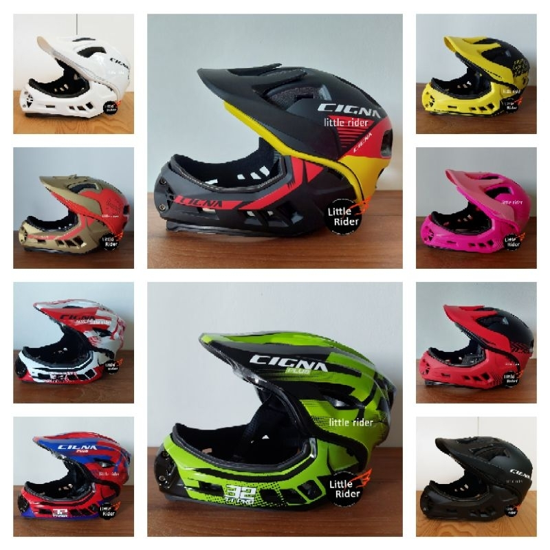 หมวกจักรยานเด็กเต็มใบ หมวกจักรยานเด็กปิดคาง Cigna Full Face Helmet