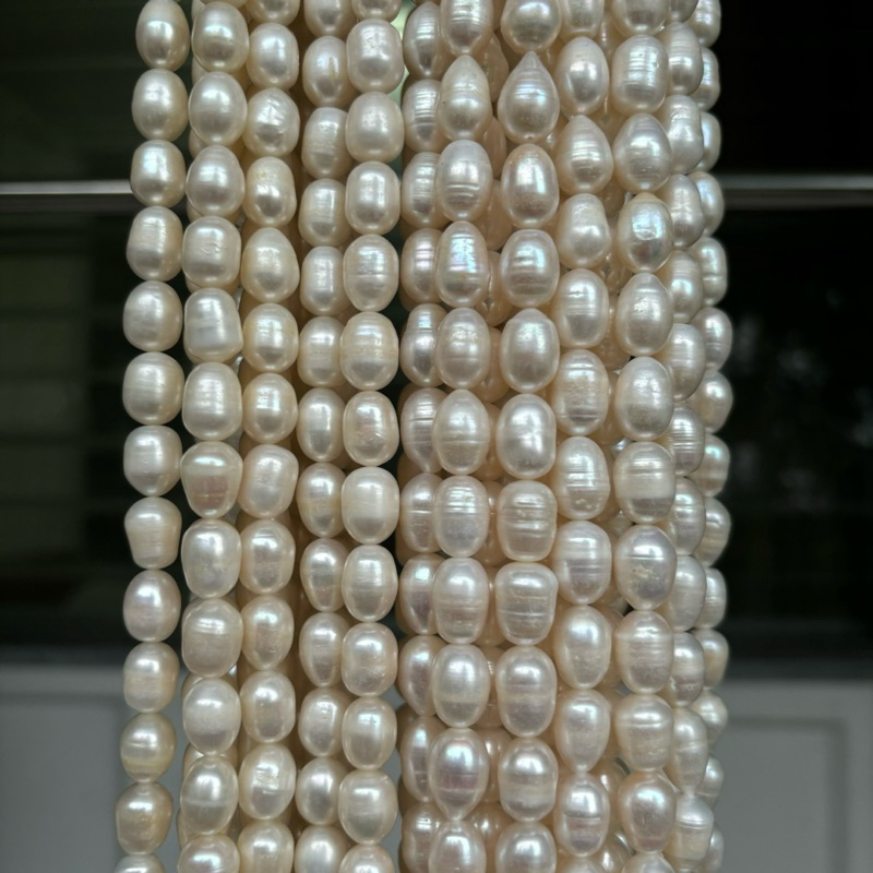 ไข่มุกแท้ Fresh Water Pearl เกรด AA ไข่มุกน้ำจืด ทรงไข่ 10-12 mm.