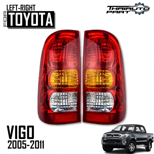 เสื้อไฟท้าย โคมไฟท้าย ตัวเก่า รุ่น โตโยต้า ไฮลักซ์ วีโก้ TOYOTA HILUX VIGO ปี 2005 - 2011 ไม่รวมชุดหลอดไฟ และสายไฟ