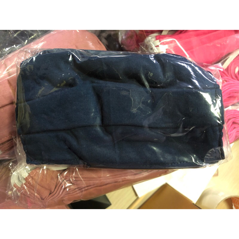 [สีกรมท่า 12ชิ้น/1โหล] หน้ากากอนามัยแบบผ้า คอตตอนสองชั้นเกรดดี No.004 แมสปิดปาก หน้ากากอ นามัย