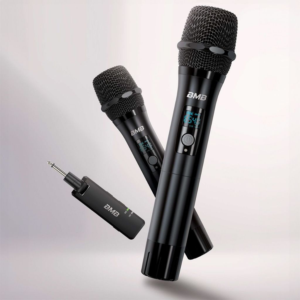 BMB Microphone WH-210 ไมโครโฟนไร้สายแบบมือถือคู่ ย่าน UHF 748-758 by Neoshop