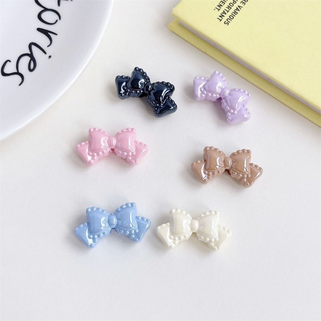 ลูกปัด อะคริลิค โบว์ สีพาสเทล ขนาด 28x15x10mm อุปกรณ์เสริมงานฝีมือ งาน DIY สำหรับใช้ในการร้อย พวงกุญแจ ที่ห้อยโทรศัพท์ ท