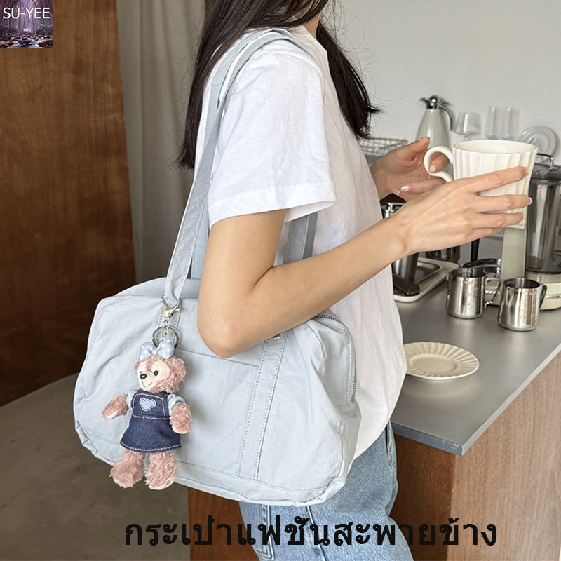 พร้อมส่ง กระเป๋าสะพายไนลอน กระเป๋าสะพายข้าง กระเป๋าผ้า ความจุขนาดใหญ่ อเนกประสงค์ ใหม่ ลําลอง แฟชั่นเรียบง่าย
