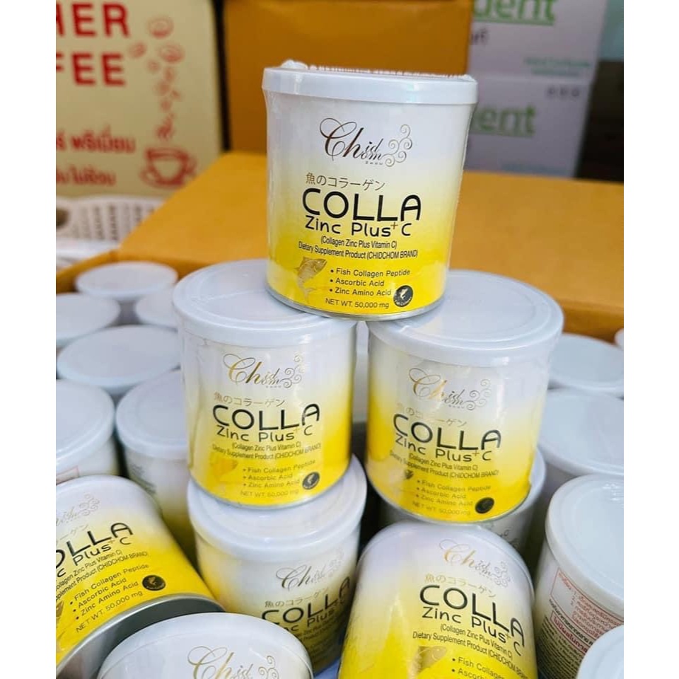 Colla Zing Plus C คอลลา ซิ้งค์ พลัส ซี คลอลาเจนแท้ 100% ปริมาณ 50 กรัม ( 1 กระปุก )