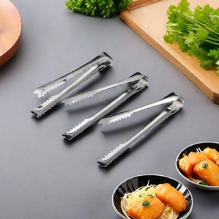 ที่คีบน้ำแข็งสแตนเลสขนาดเล็ก ที่คีบอาหารในครัว