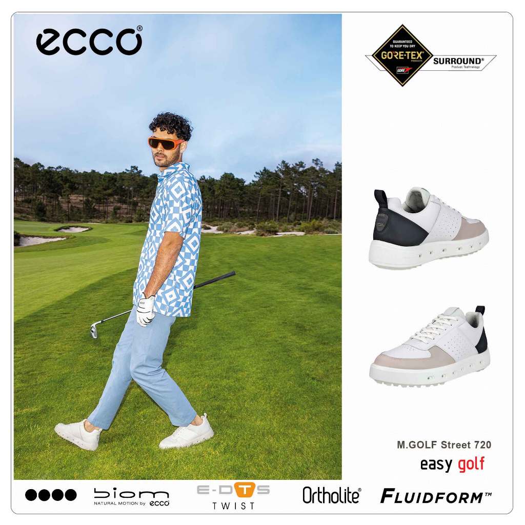 ECCO  STREET 720 MEN ECCO GOLF GOLF SHOES รองเท้ากอล์ฟผู้ชาย รองเท้ากีฬาชาย AW24 ราคา ถูกที่สุด ดีลบีเคเค