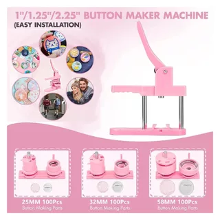 【จัดส่ง2วัน】ชุดทำป้าย DIY ขนาด 58+32+25 มม. แท่นกดป้ายแบบกด-ดึง พร้อมปุ่ม 300 ปุ่ม/รูปภาพ/เครื่องตัดวงกลม