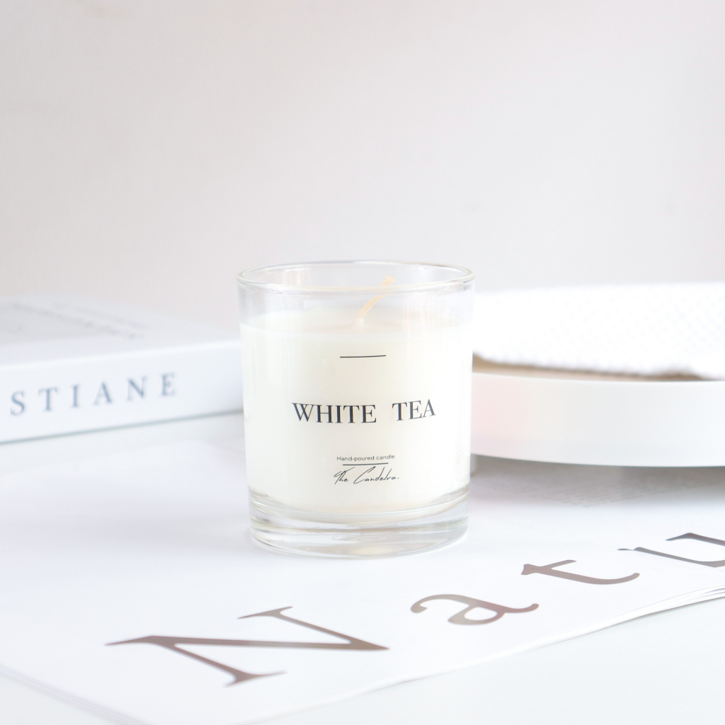 เทียนหอมไขถั่วเหลือง 100% กลิ่น White tea