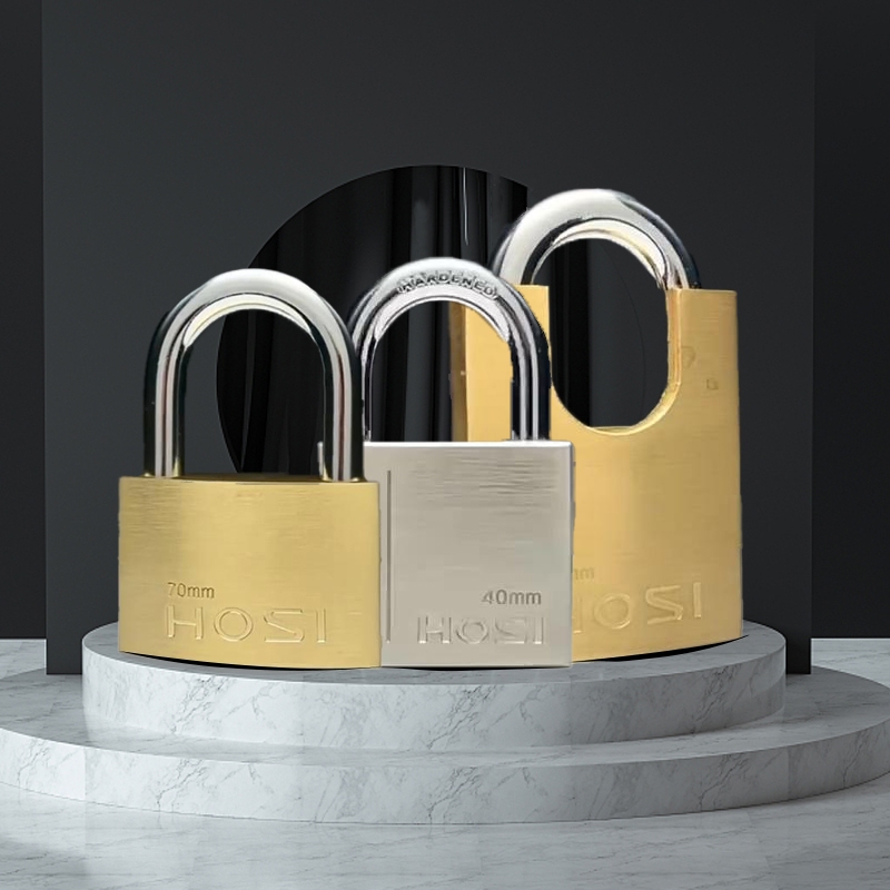 HOS แม่กุญแจล็อค ดอก สีทอง ตัวล็อคเหล็ก 50MM Iron padlockยาวและสั้น กันน้ำคุณภาพสูง กุญแจล็อค กุญแจ กุญแจบ้าน