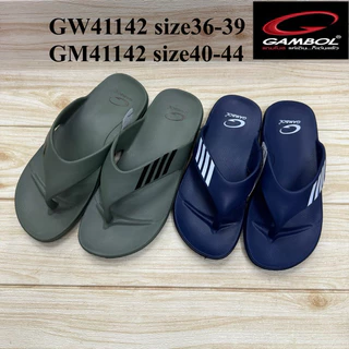 Gambol GW/GM 41142 รองเท้าหนีบ แกมโบ ชาย/หญิง 36-44 สีดำ/กรม/น้ำตาลเข้ม/น้ำตาลอ่อน/เขียว hijรน