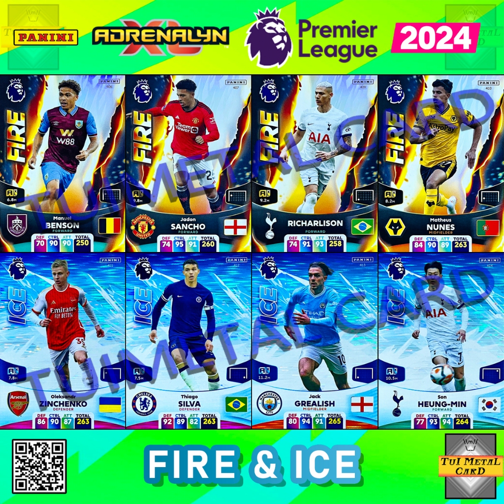 PANINI PREMIER LEAGUE 2024 ADRENALYN XL: FIRE & ICE การ์ดสะสมฟุตบอล Football Trading Card