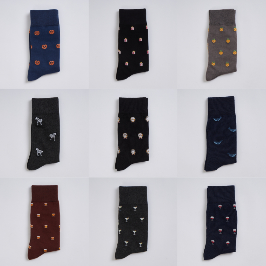 Sockloom ถุงเท้าทำงาน ถุงเท้ายาว ถุงเท้าข้อยาว ถุงเท้าลายน่ารัก ถุงเท้าลายเล็ก พรีเมียม คุณภาพดี ถุงเท้าผู้ชาย ธุรกิจ
