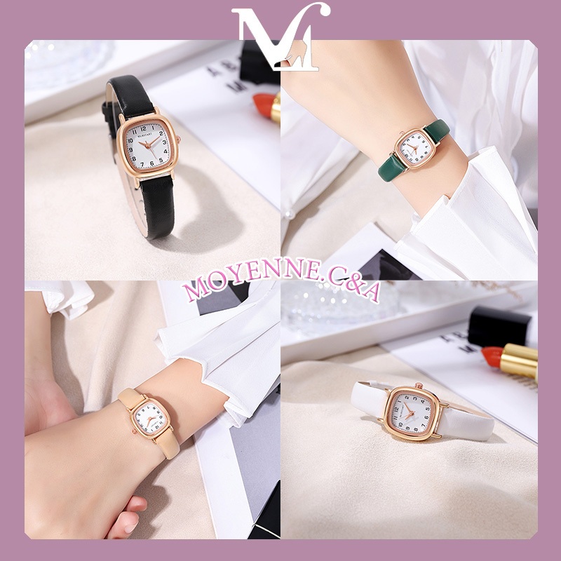 [พร้อมส่งจากไทย] นาฬิกาแฟชั่น ทรงสี่เหลี่ยม เรียบง่าย และมีสไตล์ บางเบาหรูหราแบบเกาหลี มีหลายสีให้เลือก