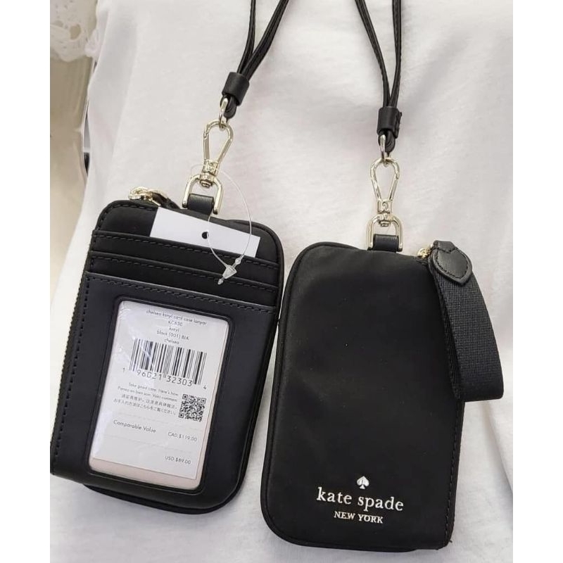 Kate Sprade คล้องคอถอดสายเป็นใส่บัตร ใส่แบงค์ 2 แบบ