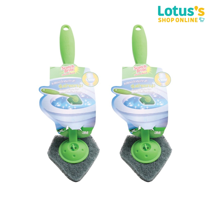 3เอ็ม สก๊อตช์-ไบรต์ แปรงขัดห้องน้ำ หัวเจ็ท เขียว - แพ็คคู่ 3M SCOTCH BRITE TOILET BOWL JET GREEN - TWIN PACK