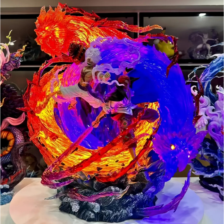 One Piece GK Manchi สีแดงและสีขาวผมสีแดง Nika Luffy Shanks มือรูปเครื่องประดับรูปปั้น