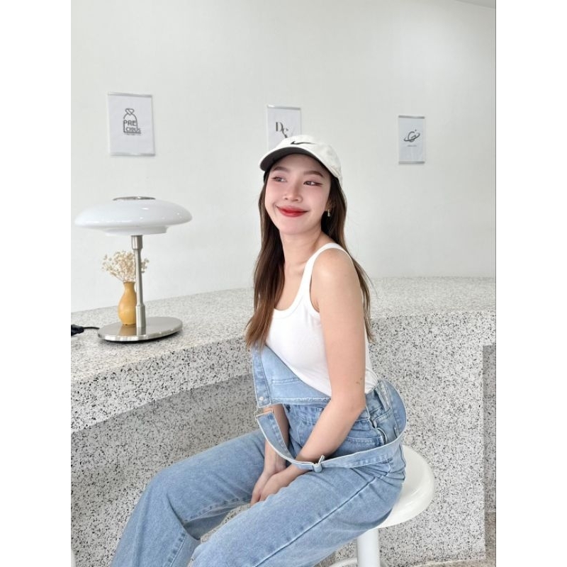 เอี๊ยมยีนส์ขายาว ยีนส์แท้ ซิปข้าง ผ้านุ่มมากก สีไม่ตกนะคะ พร้อมส่ง SMLXL