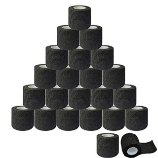 5 ชิ้น ใช้แล้วทิ้ง สีดํา ผ้าพันแผล สัก กีฬา ห่อเทปกาวในตัว ผ…