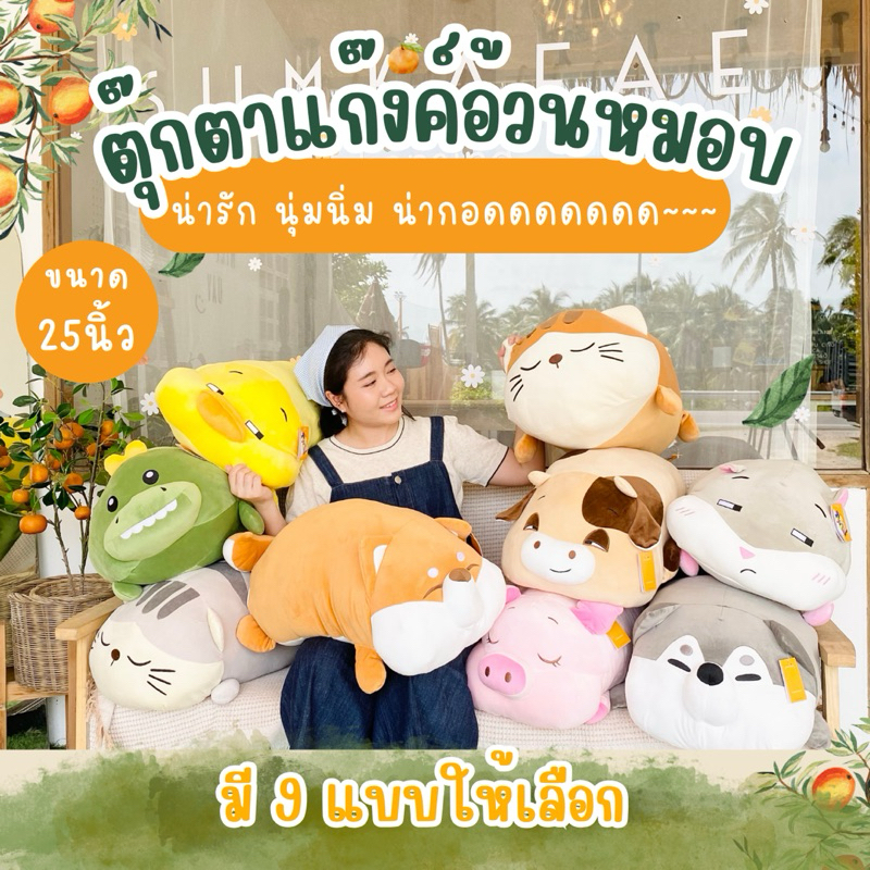 💗หมอนข้างตุ๊กตา หมอนข้างนุ่มนิ่ม หมอนข้างใหญ่25นิ้ว ตุ๊กตานุ่มนิ่ม 📦พร้อมส่งทุกแบบ ราคาโรงงาน มีเก็บปลายทาง🚚