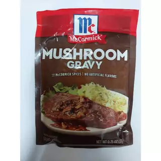 Mushroom Gravy สำหรับราดสเต็กหมู สเต็กไก่ สเต็กเนื้อ หรือมันบด แม็คคอร์มิค มัชรูม เกรวี่ มิกซ์ (21 g)