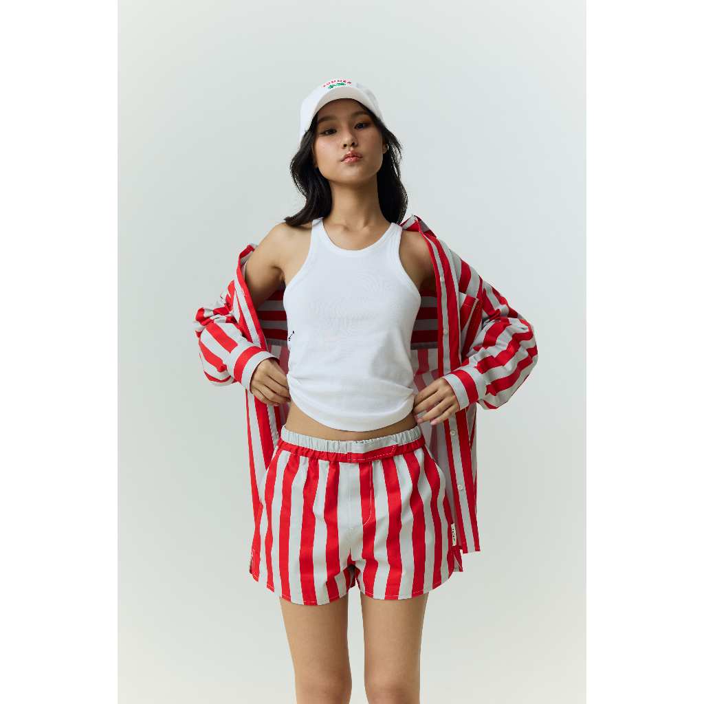 ZTN0054 Red striped shorts