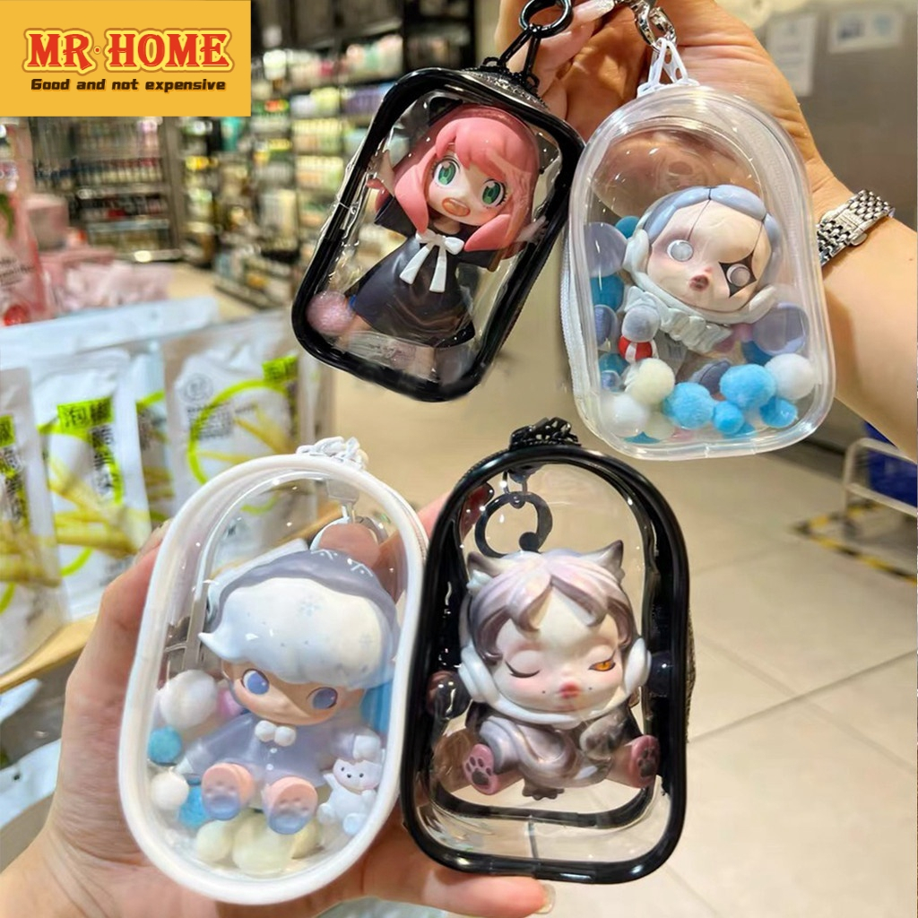 ถุงพลาสติกใสสำหรับตุ๊กตากระเป๋าตุ๊กตาใสมีซิปกระเป๋าใส่ตุ๊กตาแบบใสกระเป๋าป๊อปมาร์ทกันฝุ่น กันฝน และกันรอยขีดข่วนถุงพีวีซี