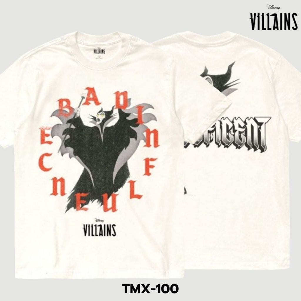 Power 7 Shop เสื้อยืดการ์ตูน ลาย " Maleficent" คอลเลคชั่น "Disney Villains" ลิขสิทธิ์แท้ DISNEY (TMX-100-สีครีม)