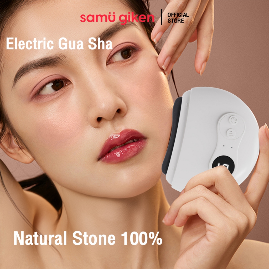 SamuGiken เครื่องนวดกัวซาไฟฟ้าบำบัดผิว ด้วยหินธรรมชาติ Natural Stone Electric Gua Sha เครื่องนวดไฟฟ้า นวดบางส่วน