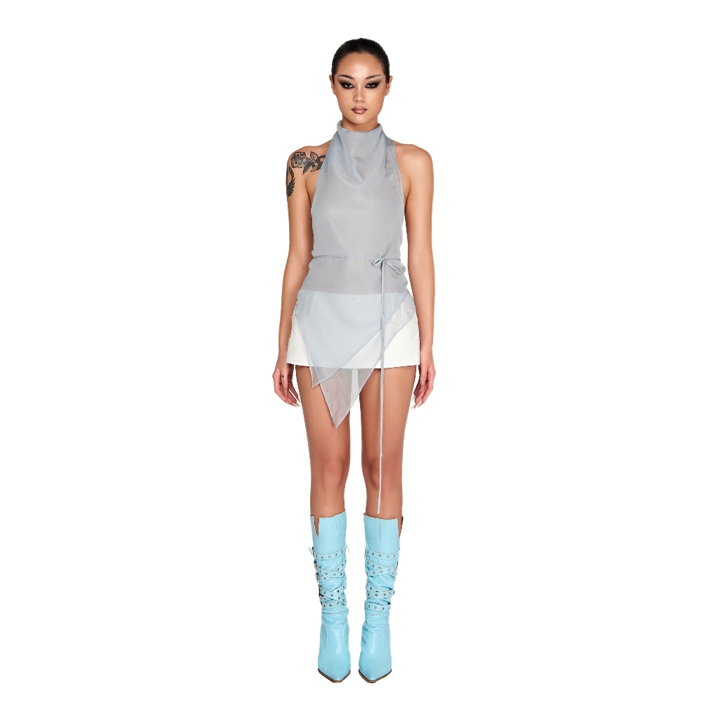 LSOUL FAUSTA TOP เสื้อเปิดหลังผ้าไหมชีฟอง