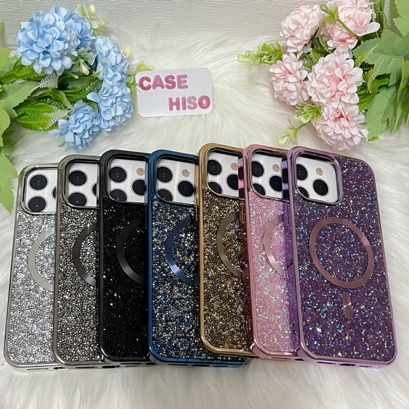 Mobest case ชาร์จแม่เหล็กประดับเพชร สำหรับ 15 /15 pro max/ 14 pro max/ 13 pro max/ S24 Ultra