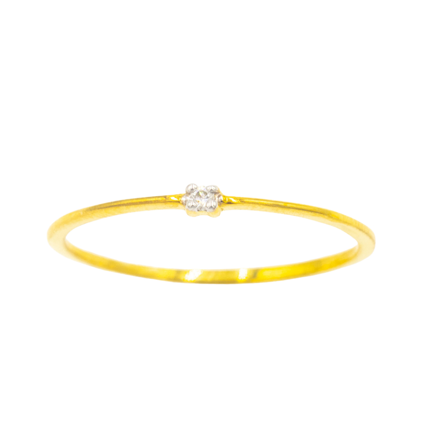 Happy jewelry แหวนเม็ดเดี่ยว เพชรแท้ สไตร์มินิมอล ME830