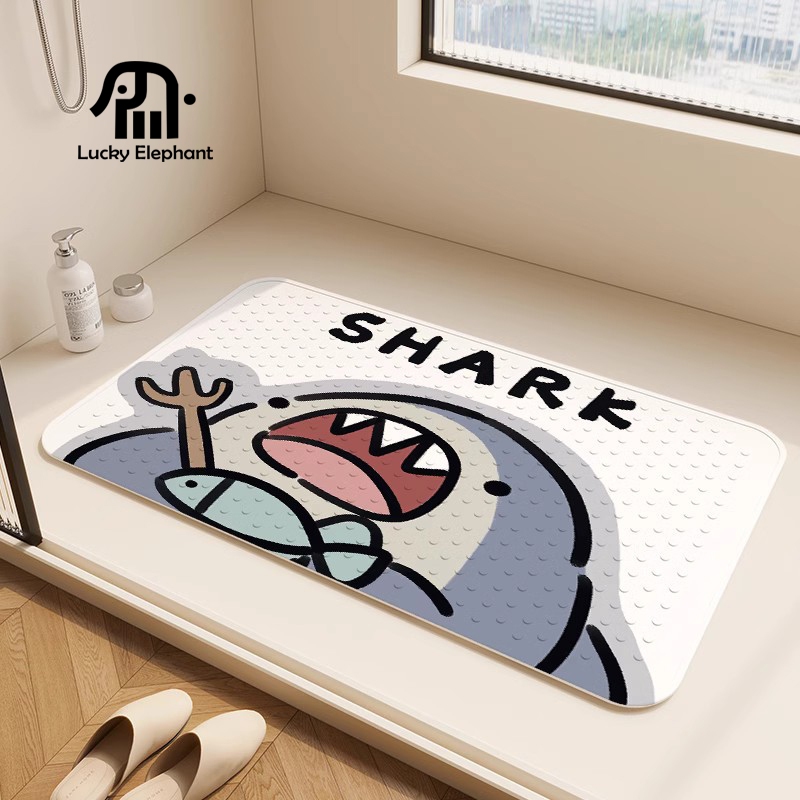 LuckyE แผ่นกันลื่น แผ่นกันลื่นในห้องน้ำ แผ่นยางPVC ขนาด40x70 cm.